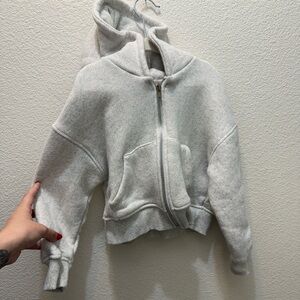 Zara Light Heather Grey Zip-Up Hoodie